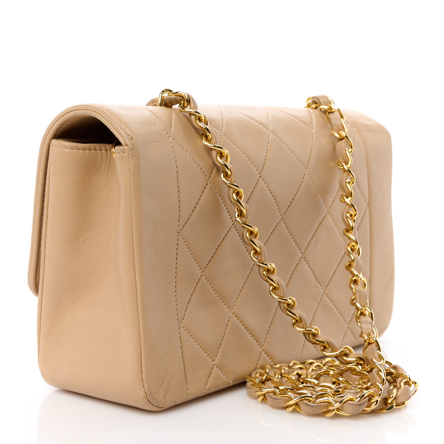 Chanel Lambskin Quilted Small Single Flap Beige 3 of 14