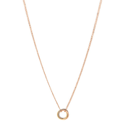 Cartier 18K Pink Yellow White Gold Trinity Double Chain Pendant Necklace 1 of 5