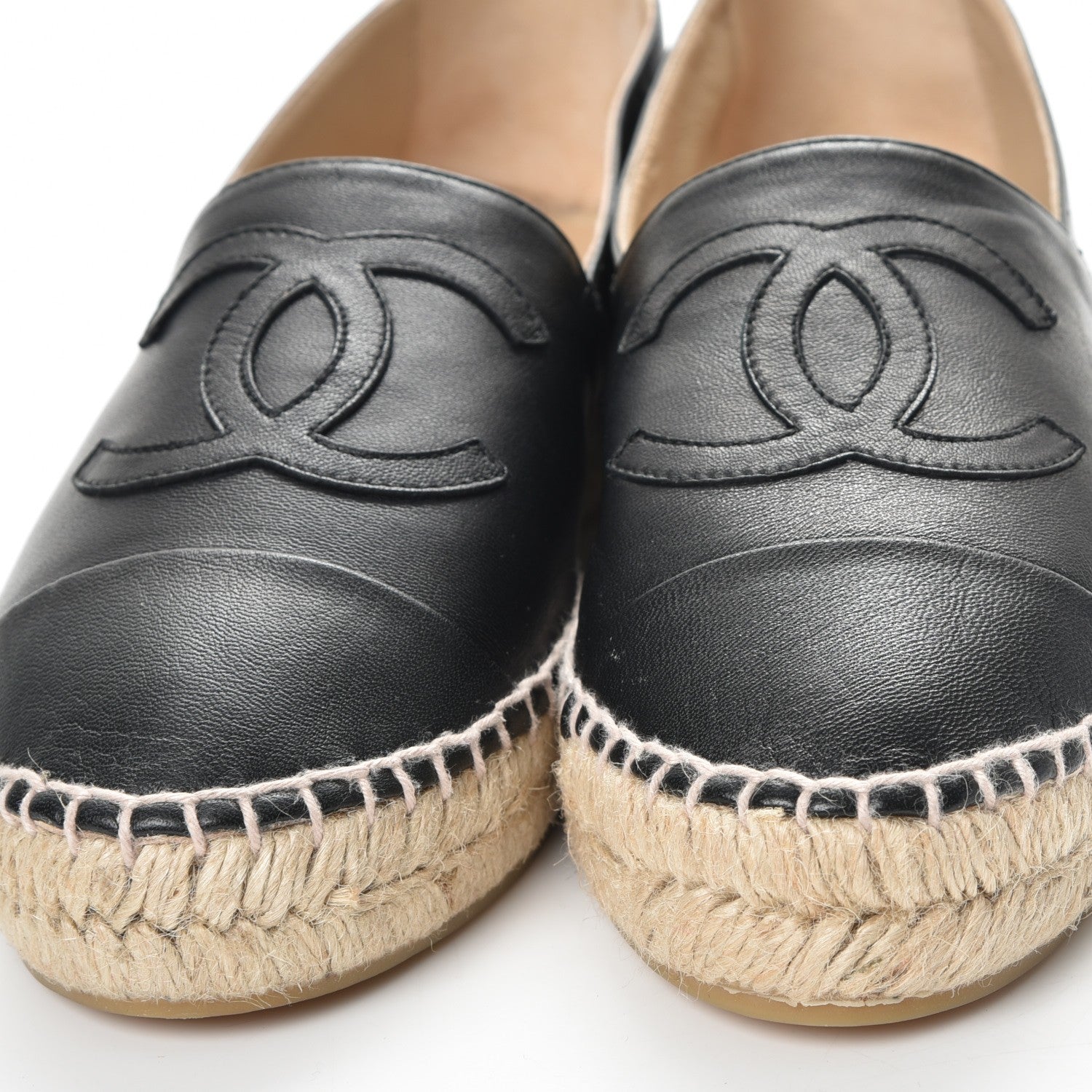 Chanel Lambskin CC Espadrilles 38 Black 10 of 12