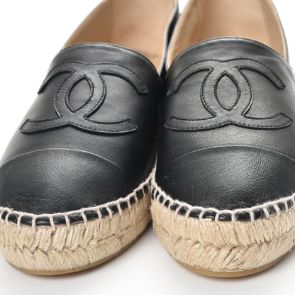 Chanel Lambskin CC Espadrilles 38 Black 10 of 12