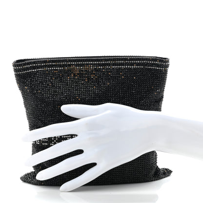 Alexander Wang Rhinestone Chain Mesh Wanglock Logo Pouch Black White 2 of 11