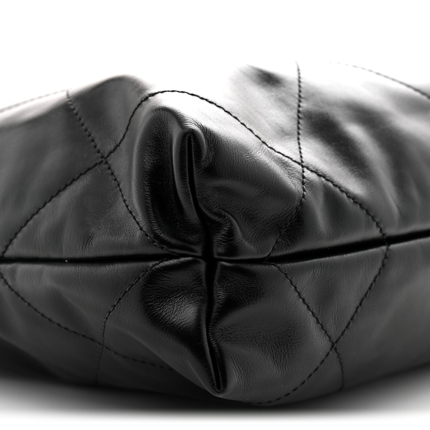 Shiny Calfskin Quilted Small Chanel 22 Black