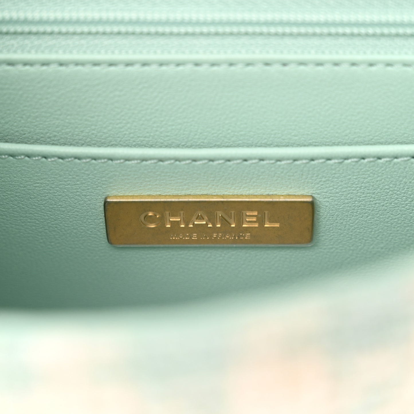 Tweed Handle Crush Top Handle Flap Bag Light Blue Ecru