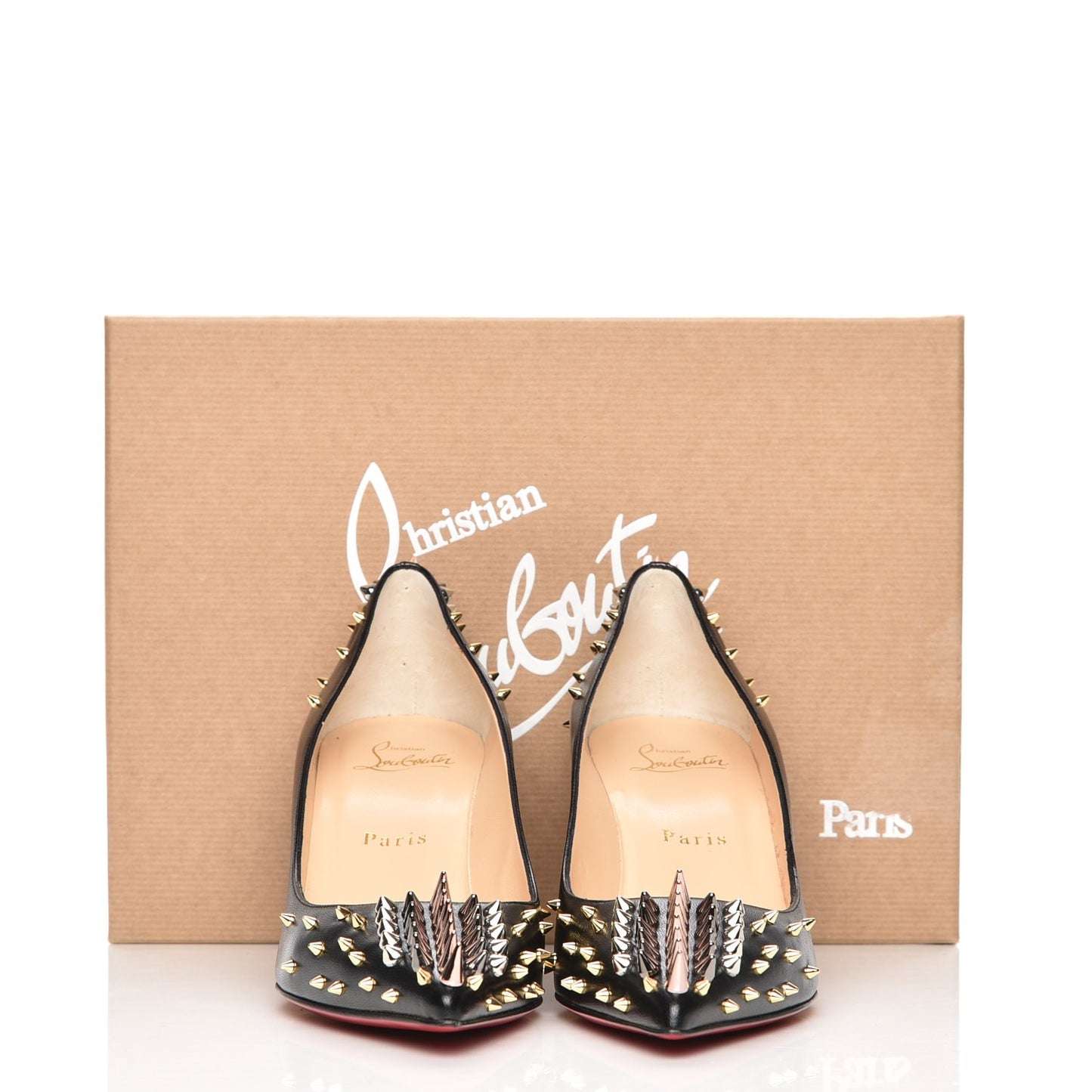 Shiny Nappa Goldopump Spikes 70 Pumps 37 Black