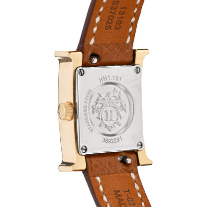 Hermes Stainless Steel Epsom 17.2mm Heure H Hour Quartz Watch Gold 4 of 5