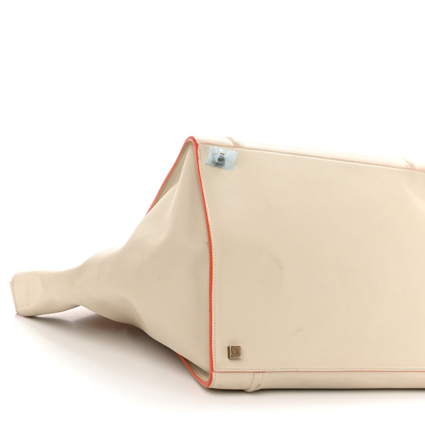 Smooth Calfskin Medium Phantom Luggage Chalk Orange Trim
