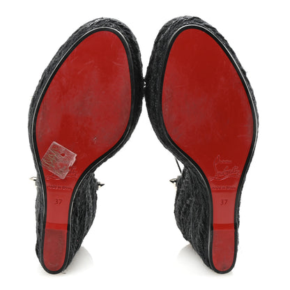 Christian Louboutin Patent Mafaldina 120 Wedge Sandals 37 Black 6 of 8