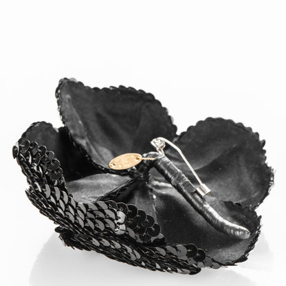 Chanel Sequin Camellia Brooch Pin Black 3 of 4
