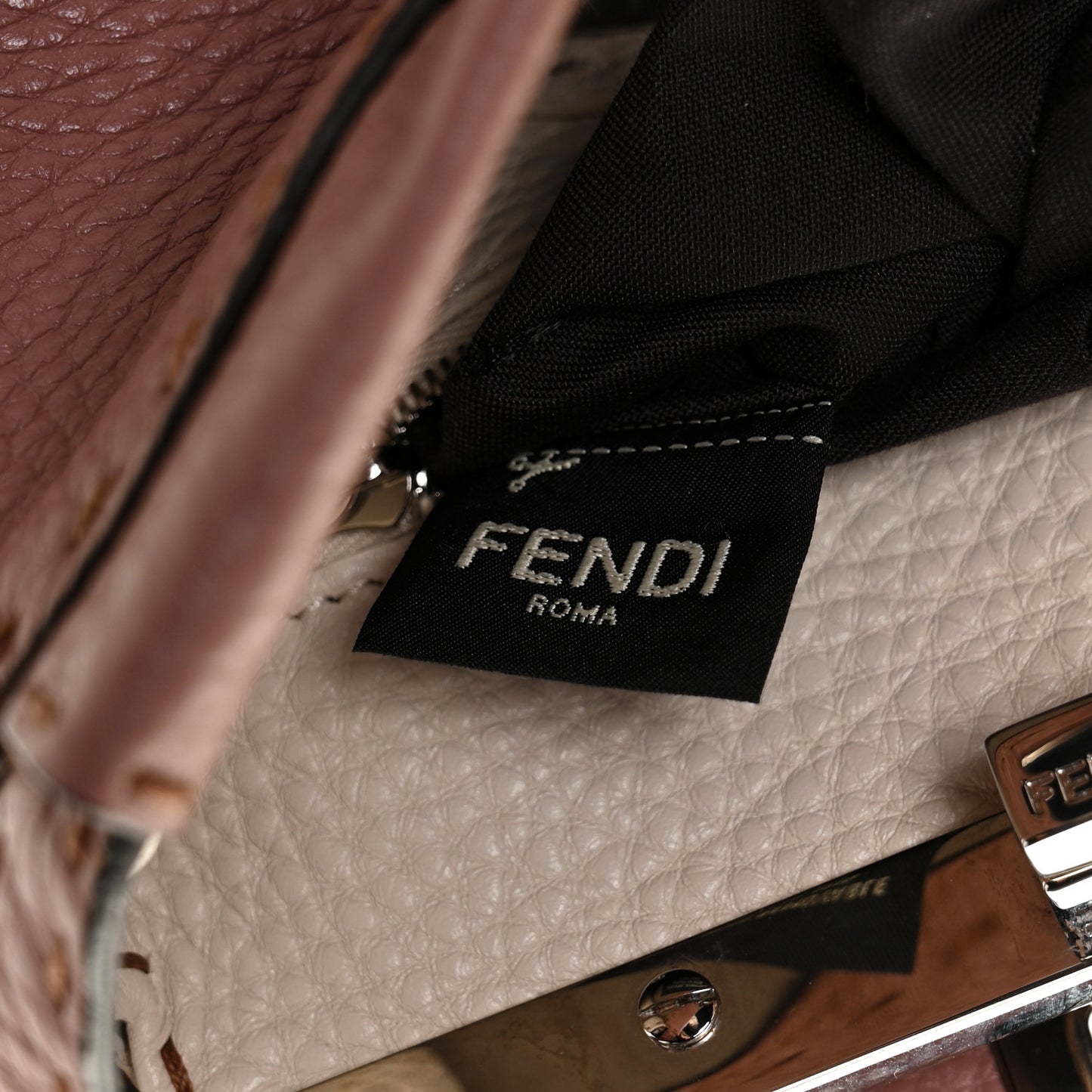 Cuoio Romano Selleria Bi-Color Mini Peekaboo Iconic Satchel English Rose Camelia