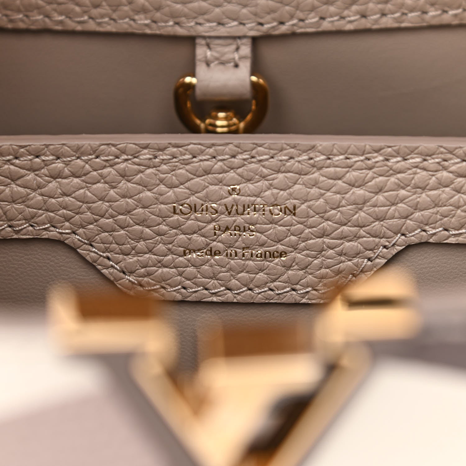 Louis Vuitton Taurillon Monogram Flower Capucines BB Galet Creme 7 of 7