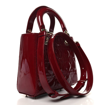 Christian Dior Patent Cannage Small Lady Dior Cherry Red 3 of 11