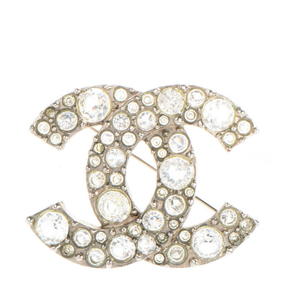 Chanel Crystal Large CC Brooch Silver 1 of 5