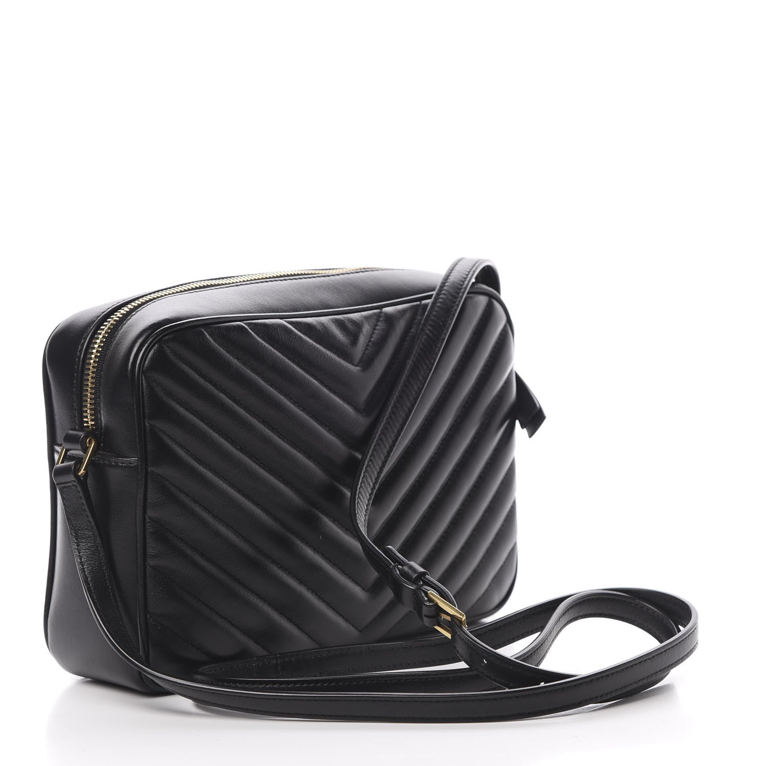 Saint Laurent Calfskin Matelasse Monogram Lou Camera Bag Black 3 of 10