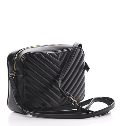 Saint Laurent Calfskin Matelasse Monogram Lou Camera Bag Black 3 of 10