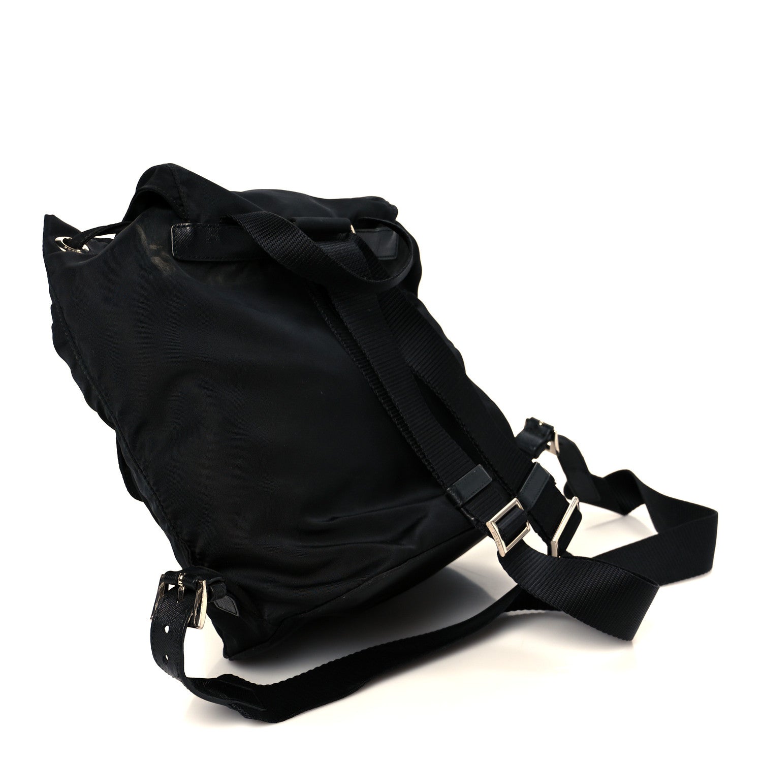 Prada Tessuto Nylon Saffiano Small Backpack Black 3 of 12