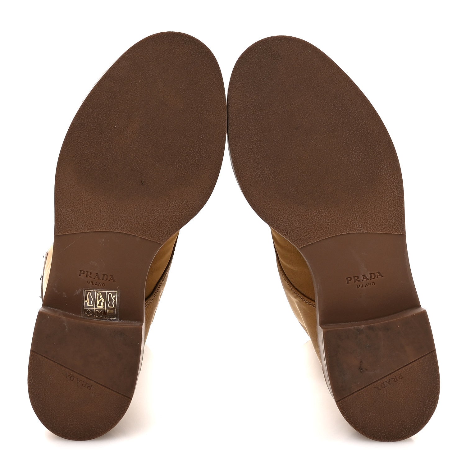 Prada Re-Nylon Spazzolato Rois Metal Triangle Logo Tall 50mm Combat Boots 35.5 Tobacco Brown 6 of 8
