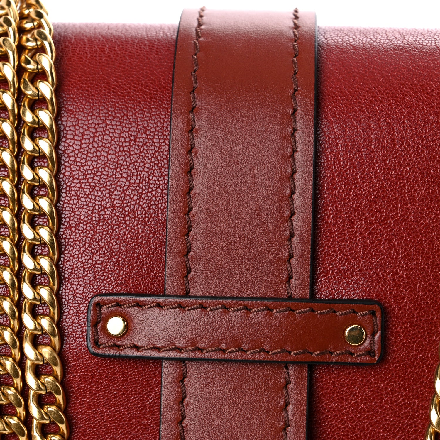Chloe Shiny Goatskin Calfskin Mini Aby Chain Shoulder Bag Sepia Brown 17 of 17