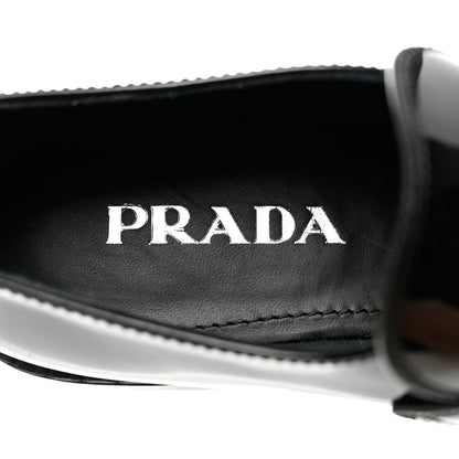 Prada Vernice Triangle 50mm Loafers 38 Black 7 of 8