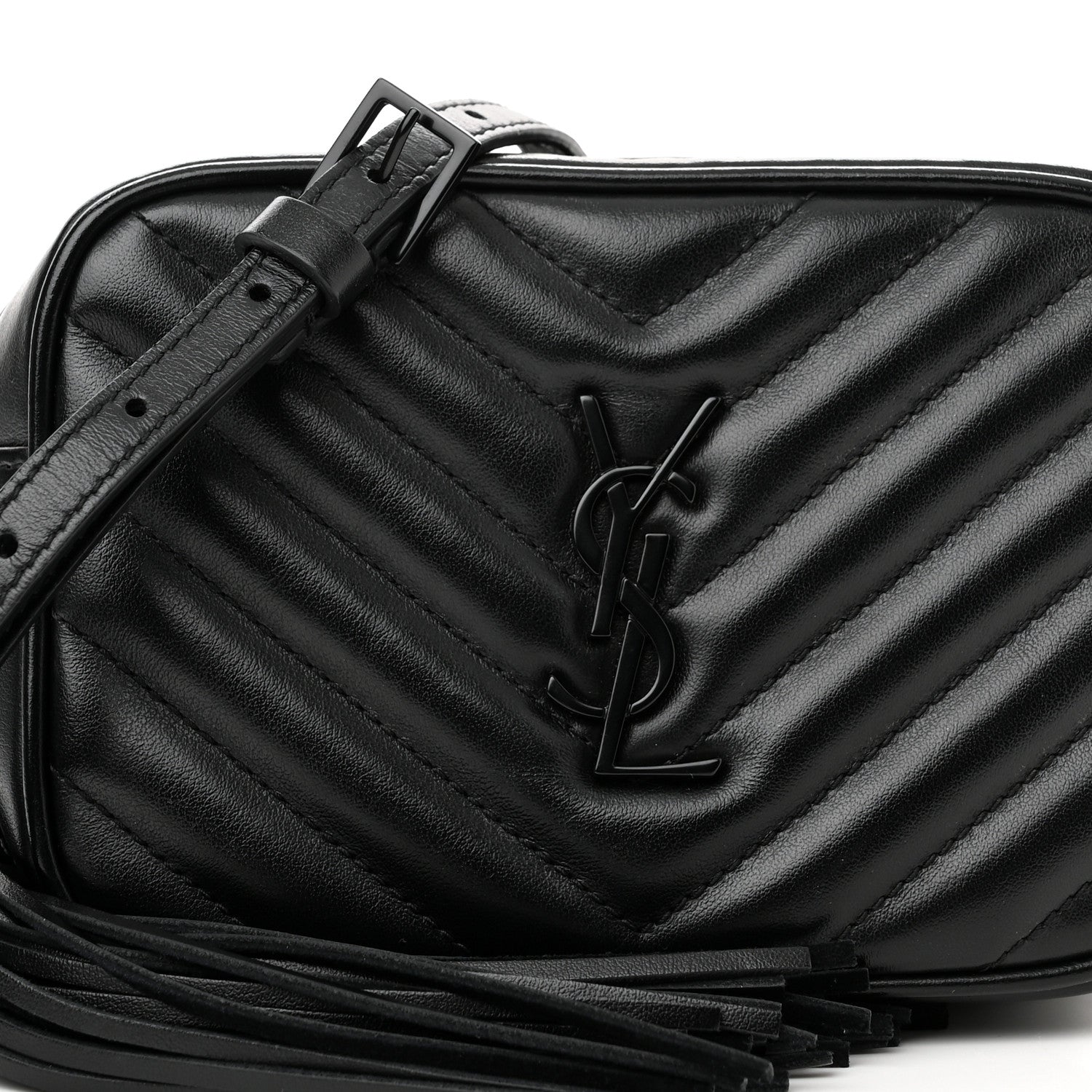 Saint Laurent Calfskin Matelasse Monogram Lou Belt Bag Black 8 of 11
