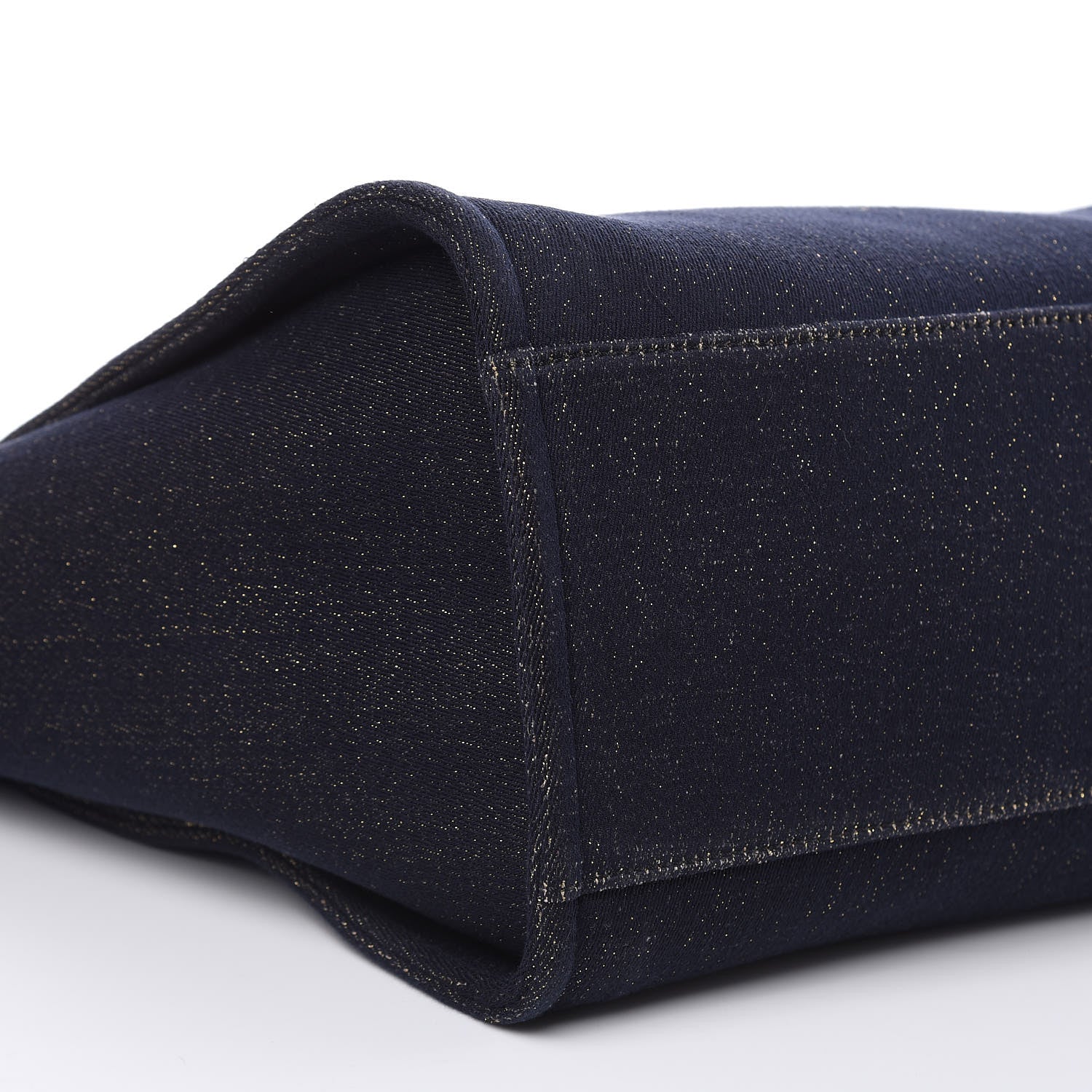 Chanel Lurex Canvas Medium Deauville Tote Navy Blue Gold 8 of 10