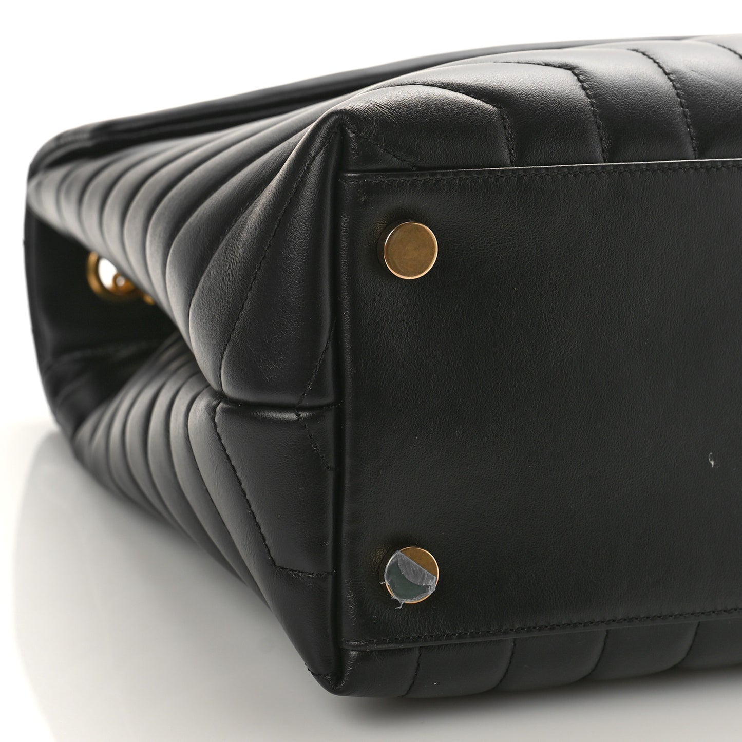 Calfskin Y Quilted Monogram Large Loulou Chain Satchel Black