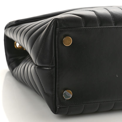 Saint Laurent Calfskin Y Quilted Monogram Large Loulou Chain Satchel Black 7 of 8