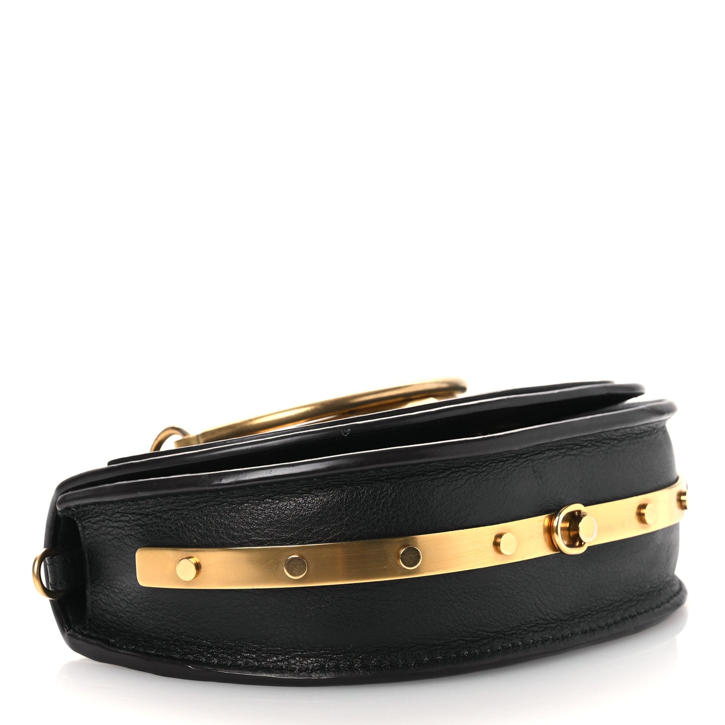 Calfskin Small Nile Bracelet Minaudiere Bag Black