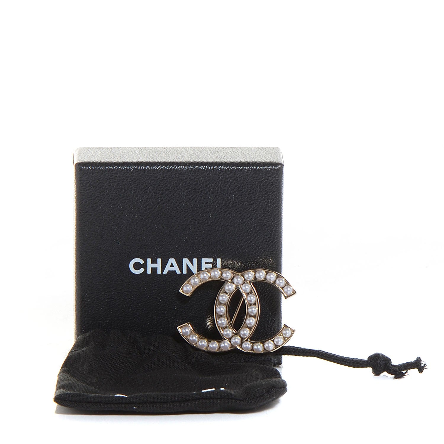 Chanel Pearl CC Brooch Pin Gold 5 of 5
