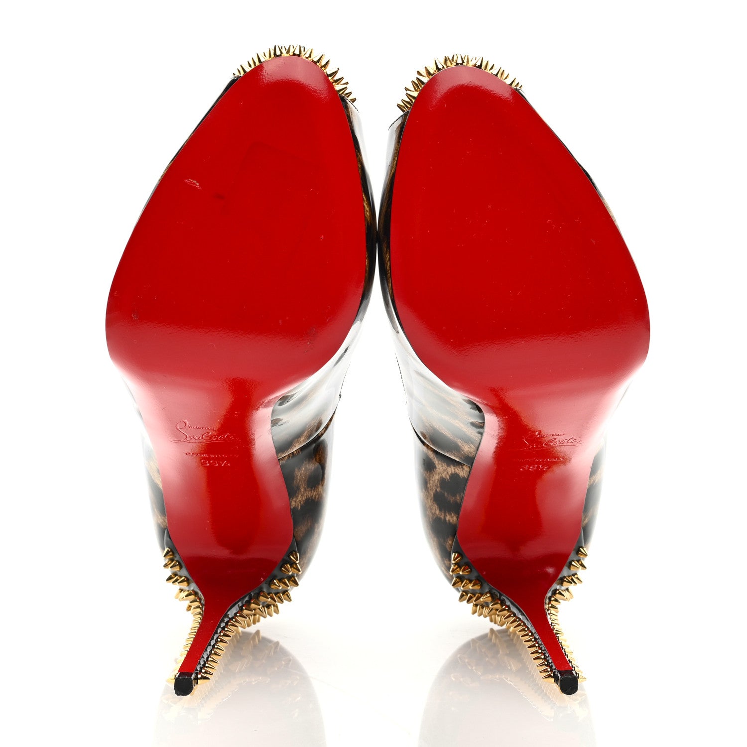 Christian Louboutin Patent Leopard New Very Prive Spikes 120 Pumps 39.5 Brown 5 of 8