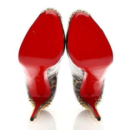 Christian Louboutin Patent Leopard New Very Prive Spikes 120 Pumps 39.5 Brown 5 of 8