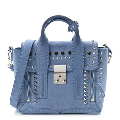 3.1 Phillip Lim Suede Studded Mini Pashli Satchel Blue 1 of 12