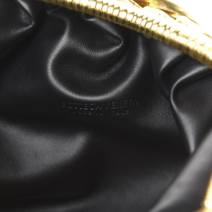 Bottega Veneta Metallic Bark Calfskin Embossed The Pouch Oversized Clutch Oro 5 of 9