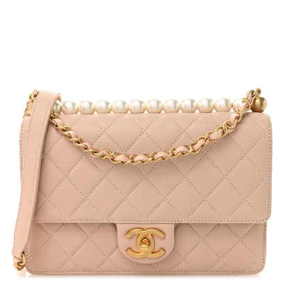 Chanel Goatskin Quilted Small Chic Pearls Flap Beige 1 of 10
