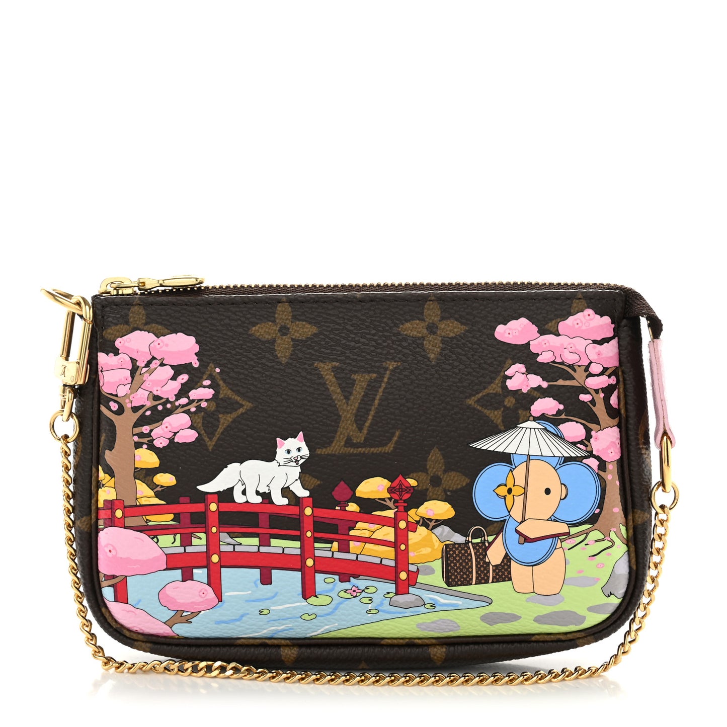 Monogram 2021 Christmas Animation Japanese Garden Mini Pochette Accessories Wisteria Pink