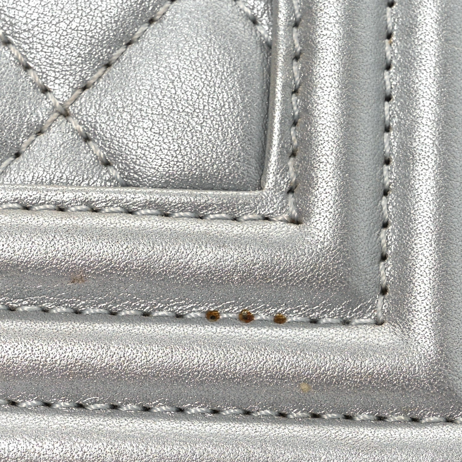 Chanel Metallic Lambskin Quilted Small Boy Flap Silver 15 of 17