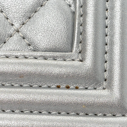 Chanel Metallic Lambskin Quilted Small Boy Flap Silver 15 of 17