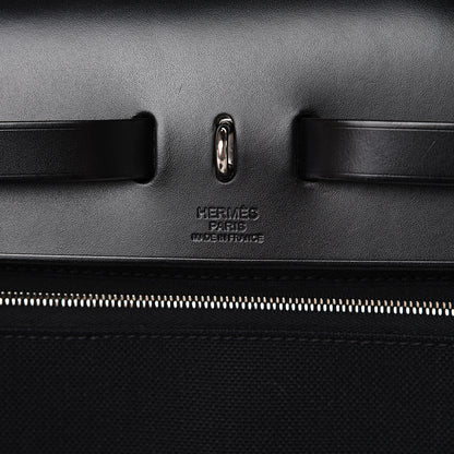 Hermes Military Toile Vache Hunter Herbag Zip PM 31 Black 6 of 12