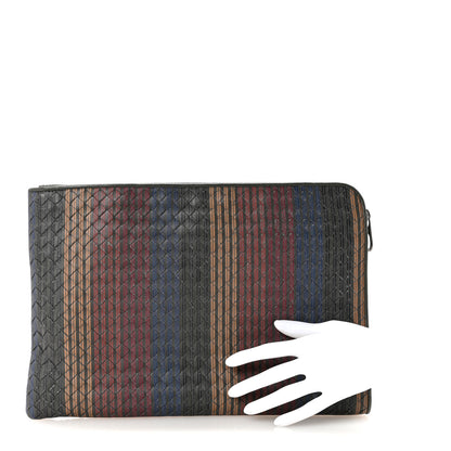 Bottega Veneta Nappa Intrecciato Stripe Document Case Shadow Multicolor 2 of 6
