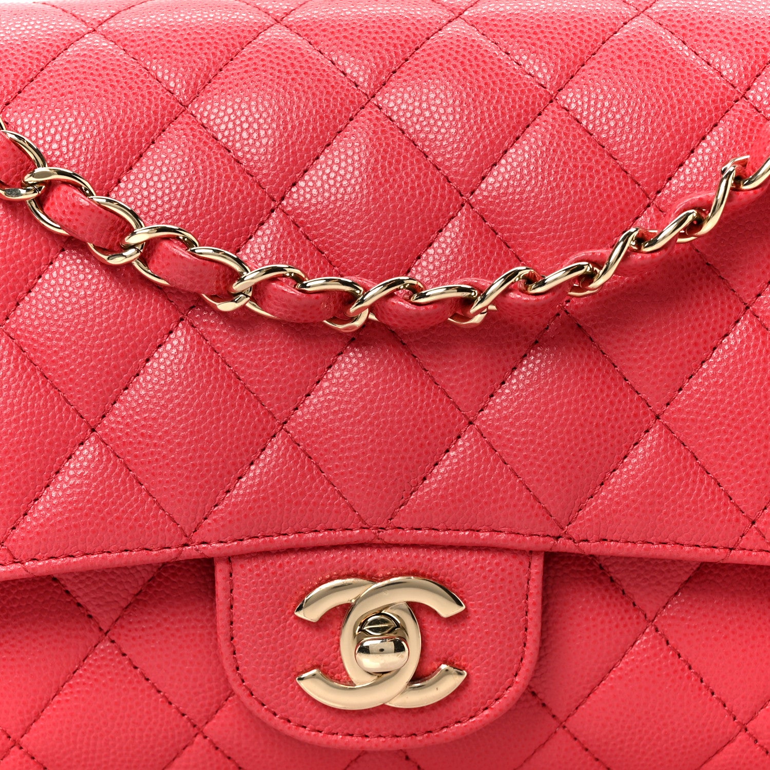 Chanel Caviar Quilted Medium Double Flap Dark Pink 8 of 10