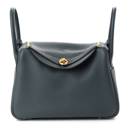 Hermes Taurillon Clemence Lindy 30 Bleu Orage 1 of 9
