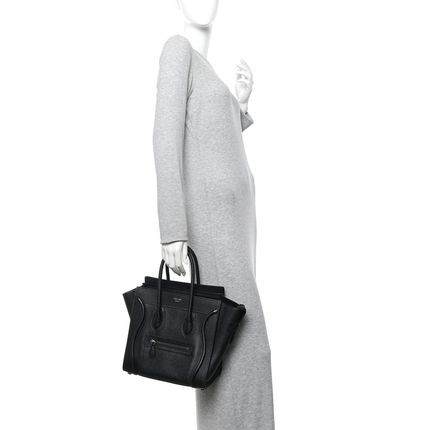 Drummed Calfskin Micro Luggage Black