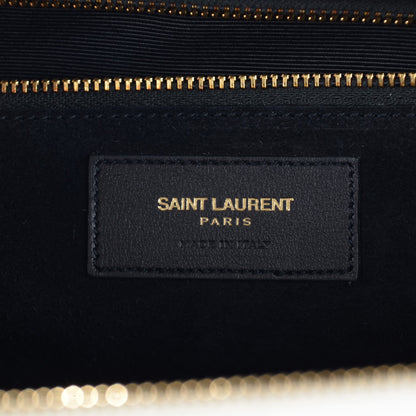 Saint Laurent Calfskin Small Cabas Rive Gauche Bag Black Red Yellow White 5 of 7