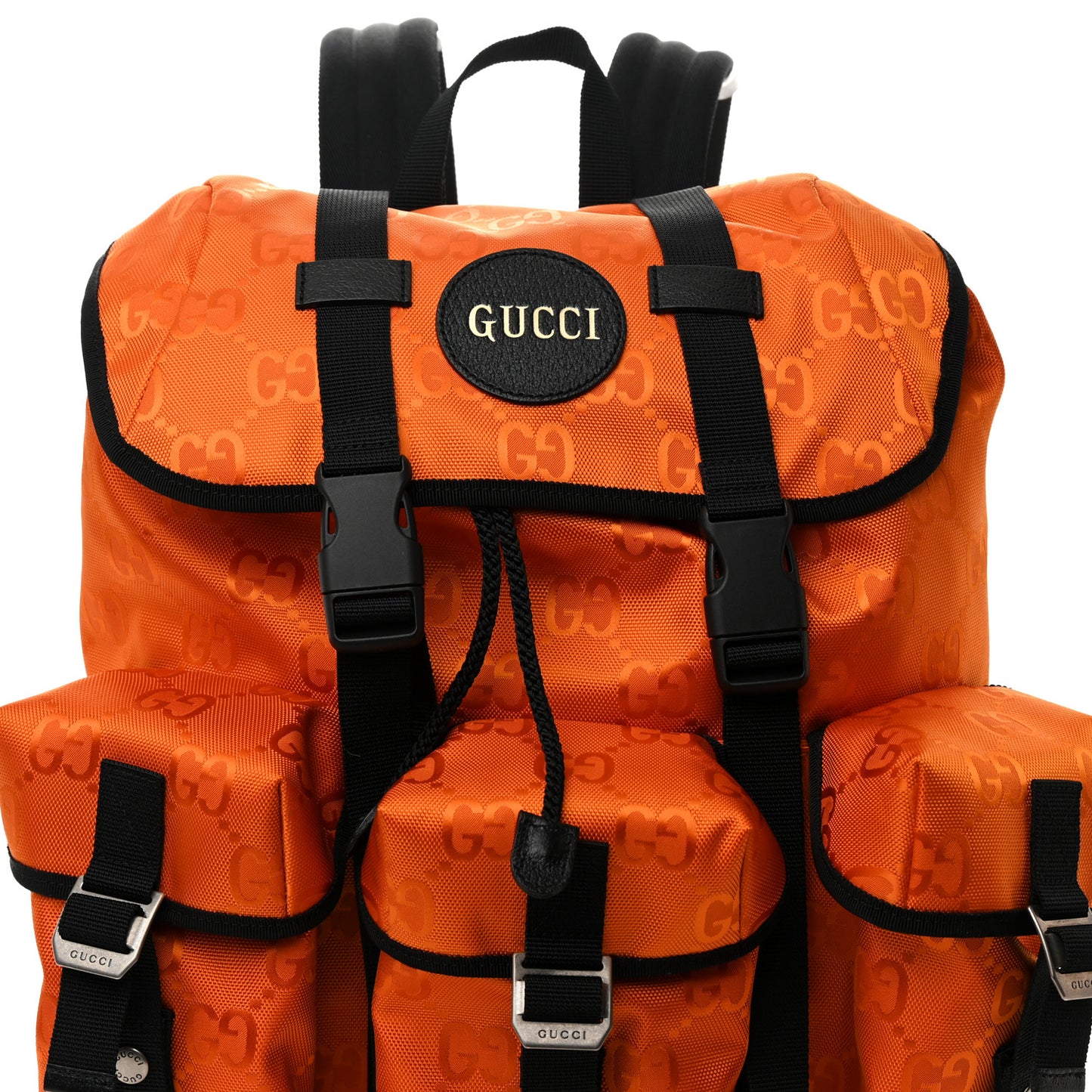 Econyl Nylon Monogram Off The Grid Utility Pocket Backpack Carrot Orange Black