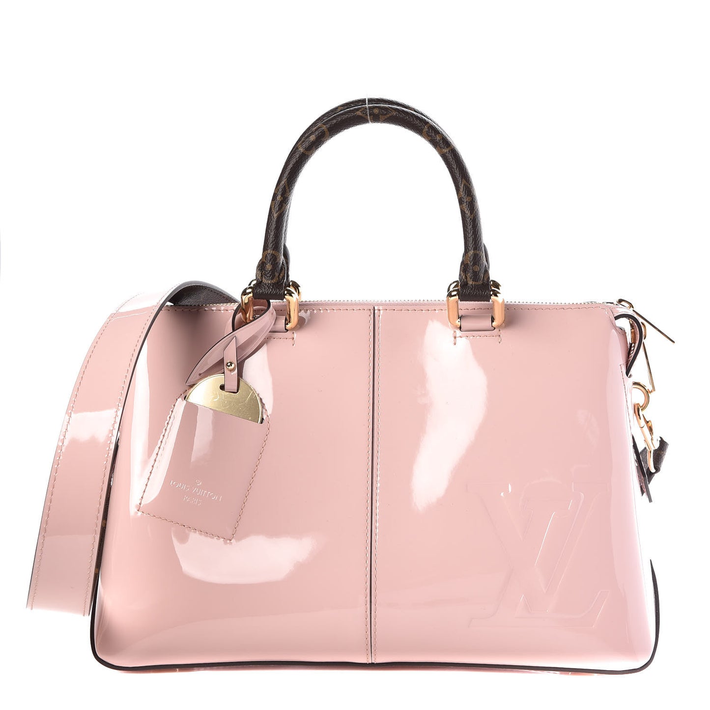 Patent Calfskin Miroir Tote Rose Ballerine