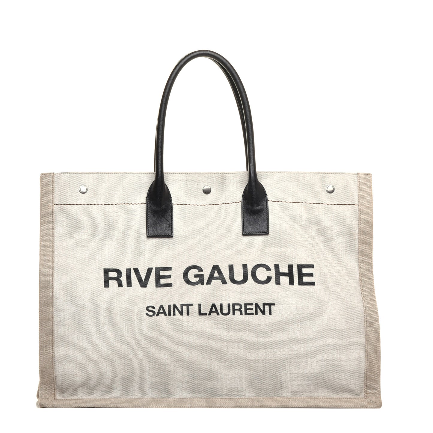 Linen Calfskin Rive Gauche Tote Optic White