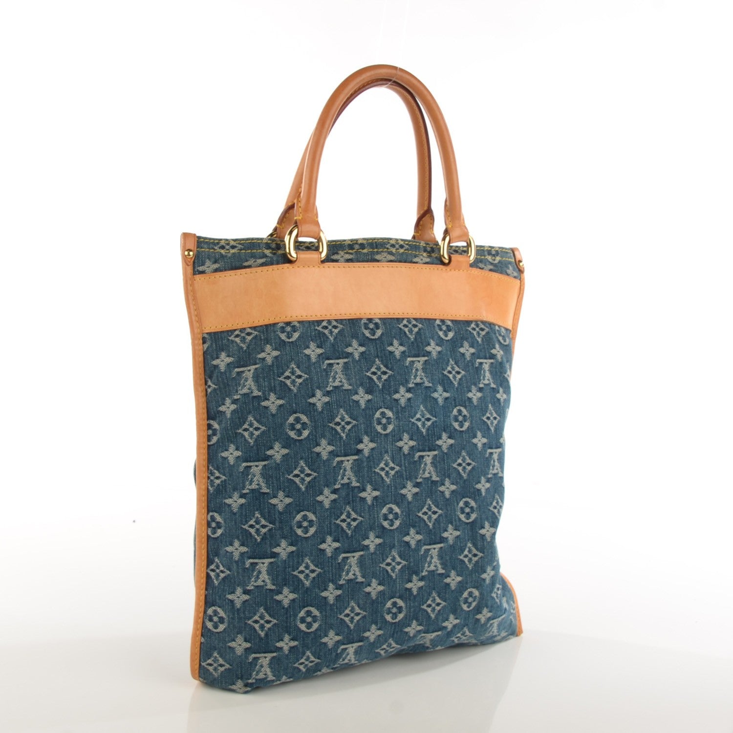 Louis Vuitton Monogram Denim Sac Plat Blue 3 of 11