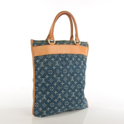 Louis Vuitton Monogram Denim Sac Plat Blue 3 of 11