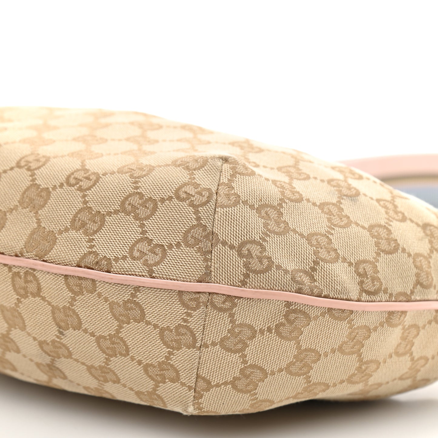 Monogram Web Medium Half Moon Hobo Blue Pink