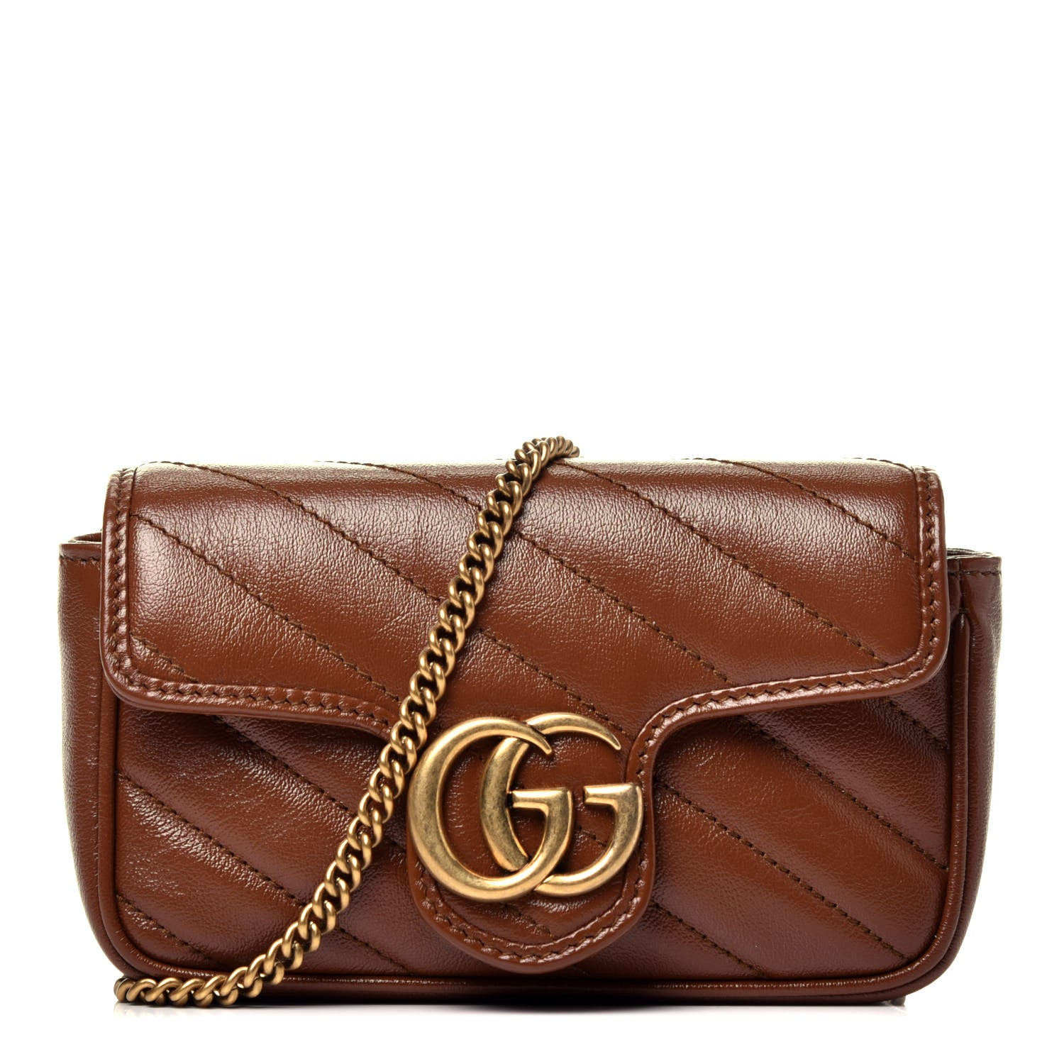 Gucci Azalea Calfskin Matelasse Diagonal Super Mini GG Marmont Shoulder Bag Cuir 1 of 9
