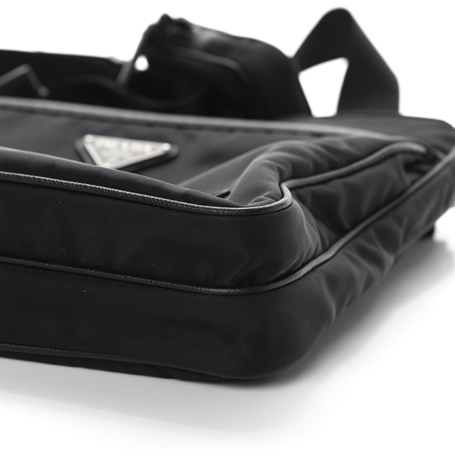 Prada Re-Nylon Saffiano Pocket Flat Messenger Bag Black 8 of 8